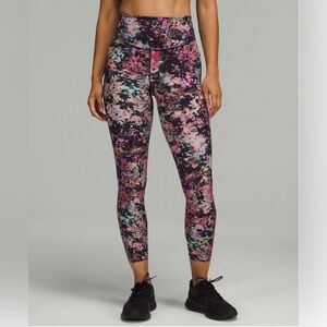 Lululemon Base Pace High Rise Tight Leggings Stencil Blossom Red Multi 2 W5DRNS